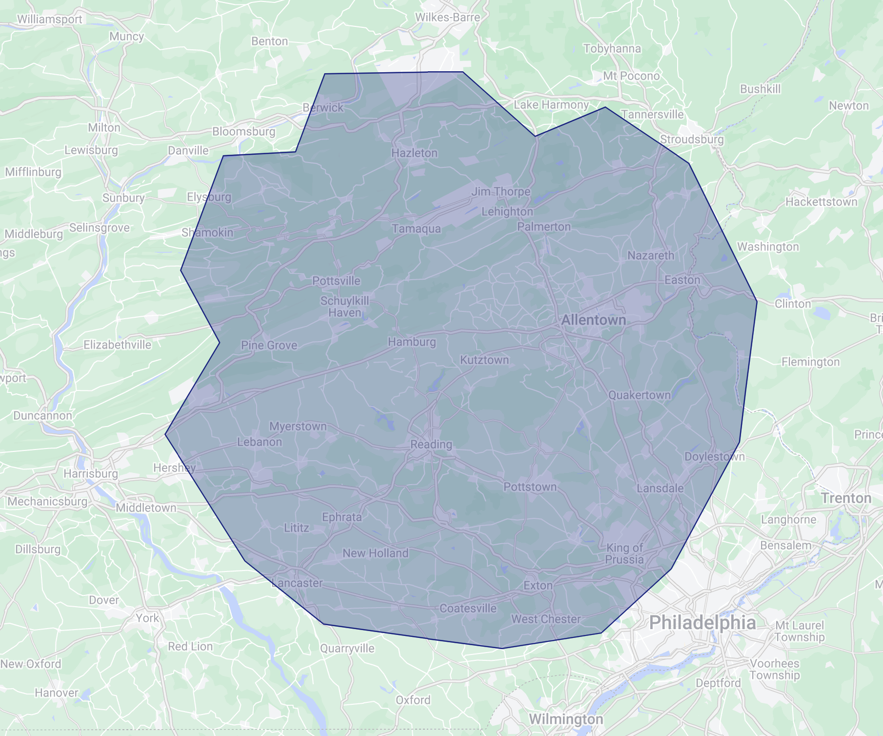 Real Airflow service area map